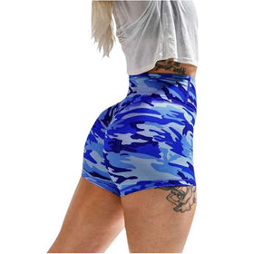 Camouflage Print High Waist Stretchy Bodycon Shorts