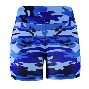 Camouflage Print High Waist Stretchy Bodycon Shorts