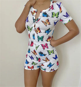 Deep V Neck Long Sleeve Stretch Leotard Romper