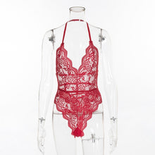 Load image into Gallery viewer, Shoulder Strap Hollow Out Lace Bodysuit
