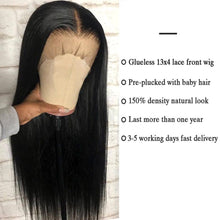 Load image into Gallery viewer, 13X4 Brazilian Remy Straight Lace Frontal Wigs With Baby Hair
