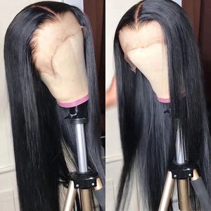 13X4 Brazilian Remy Straight Lace Frontal Wigs With Baby Hair