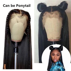 13X4 Brazilian Remy Straight Lace Frontal Wigs With Baby Hair