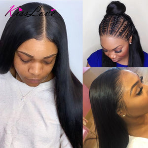 13x4 & 13x6  Lace Frontal Human Hair Wigs Pre Plucked 180% Density Brazilian Straight Lace Frontal Wig with Baby Hair Remy