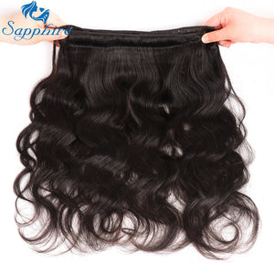 Brazilian Remy Hair Weave Body Wave 3 Bundles With 30 inch Human Hair With Frontal Closure