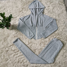 Load image into Gallery viewer, Two Piece Tracksuit w/ Zip Up Hoodie
