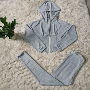 Two Piece Tracksuit w/ Zip Up Hoodie