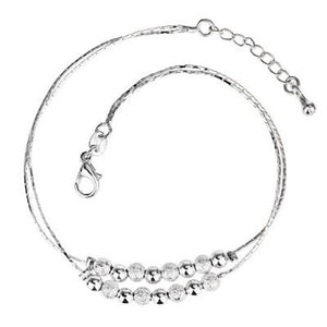 Silver Color Double Anklet Chain