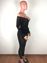 Load image into Gallery viewer, Zebra Print Mesh Sheer Black Jumpsuit
