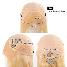 Load image into Gallery viewer, Blonde 13X4 HD Transparent Lace Front Human Hair Wigs Straight Brazilian Short Bob Ombre Frontal Wig
