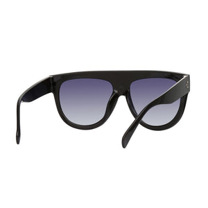 Flat Top Retro Shield Shaped Over Sized Sunglasses