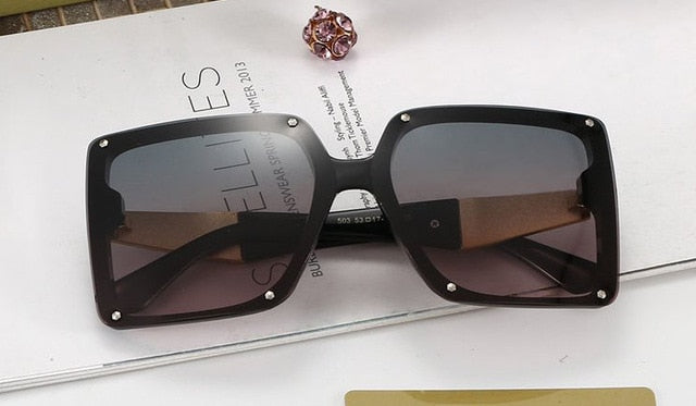 Retro Polarized Over Size Square Sunglasses