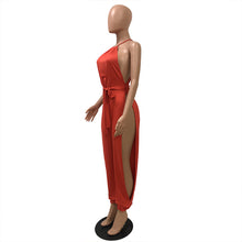 Load image into Gallery viewer, Sleeveless Side Slit Halter Jumpsuit
