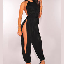 Load image into Gallery viewer, Sleeveless Side Slit Halter Jumpsuit
