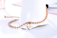 Load image into Gallery viewer, Beaded Heart-Shaped Pendant Stainless Steel Chain Anklet
