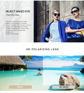 Over Size Polarized Photochromic Chameleon Sunglasses **UV400 Protection