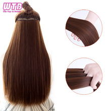 Load image into Gallery viewer, 100cm 5 Clip Heat Resistant Long Straight Black Synthetic In Hair Extension 5 Sizes
