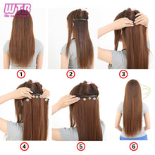 Load image into Gallery viewer, 100cm 5 Clip Heat Resistant Long Straight Black Synthetic In Hair Extension 5 Sizes
