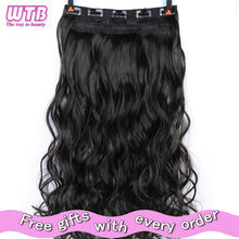Load image into Gallery viewer, 100cm 5 Clip Heat Resistant Long Straight Black Synthetic In Hair Extension 5 Sizes
