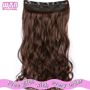 100cm 5 Clip Heat Resistant Long Straight Black Synthetic In Hair Extension 5 Sizes