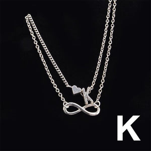 Heart Infinity Silver Color Initial Anklet  (26 Letter Anklets)