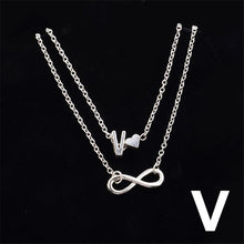Load image into Gallery viewer, Heart Infinity Silver Color Initial Anklet  (26 Letter Anklets)
