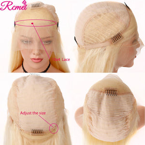 13x4 Glueless 613 Honey Blonde Lace Front Wig Brazilian Straight Lace Front Human Hair Wigs Pre Plucked Lace Remy Wig 150%