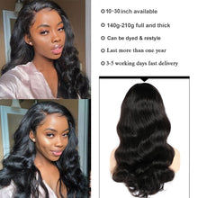 Load image into Gallery viewer, 150% and 180% Density Body Wave Lace Closure Pre Plucked Human Hair Wigs 10 inch to 30 inch Available
