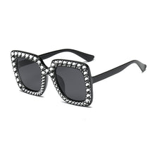 Load image into Gallery viewer, Vintage Crystal Over Sized Square Sunglasses **UV400 Protection
