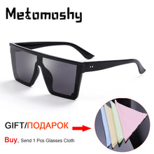 Load image into Gallery viewer, Over Sized Vintage Mirror Square Flat Top Rivet Gradient Lens Sunglasses **UV400 Protection
