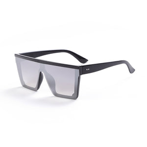 Over Sized Vintage Mirror Square Flat Top Rivet Gradient Lens Sunglasses **UV400 Protection