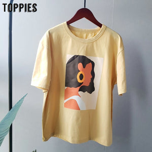 Woman Character Print T-Shirts