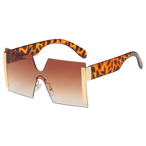 Over Sized Square Rimless Designer Sunglasses