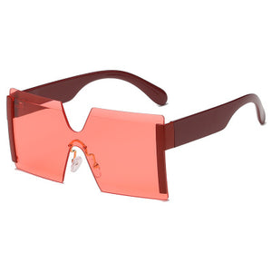 Over Sized Square Rimless Designer Sunglasses