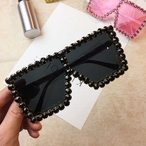 Over Sized One-Piece Square Diamond Sunglasses **UV400 Protection