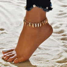 Load image into Gallery viewer, Gold Color Crystal Bead Star Anklets  (3 piece set)
