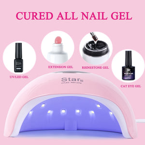 Nail Set for Manicure Kit with 30W UV LED Lamp Acrylic Nails Kit Soak Off Gel Nail Polish DIY Decoration Sliders Tools GL1574