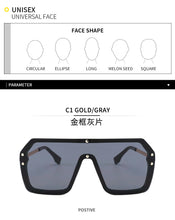 Load image into Gallery viewer, Metal Frame Over Sized Square Vintage Sun Glasses ** UV400 Protection
