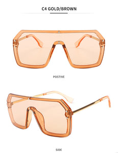 Metal Frame Over Sized Square Vintage Sun Glasses ** UV400 Protection