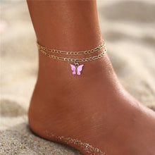 Load image into Gallery viewer, Multilayer Crystal Pearl Anklets Set Colorful Stone Shell Chain Anklets
