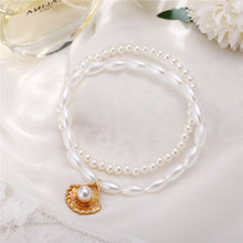 Load image into Gallery viewer, Multilayer Crystal Pearl Anklets Set Colorful Stone Shell Chain Anklets
