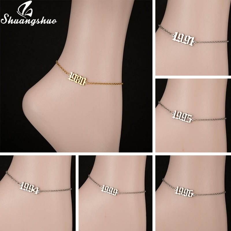 1980-2020 Birth Year Anklets