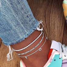 Load image into Gallery viewer, Vintage Anklet Set 5 pieces Adjustable Multi Layer Anklets
