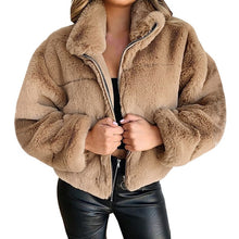 Load image into Gallery viewer, Faux Rabbit Fur Coat With Hood

