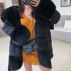 Real Fox Fur Parka Coat