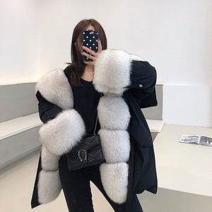 Real Fox Fur Parka Coat