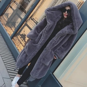 Oversized Faux Fur Parka Long Warm Loose Winter Coat