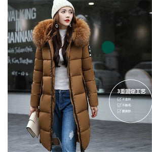 Plus size Women Fashion Winter Coat Long Slim Thicken Warm Down Cotton Padded Jackets Outwear Parkas 3XL