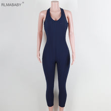 Load image into Gallery viewer, Deep V Neck Sleeveless &amp; Backless Jumpsuit
