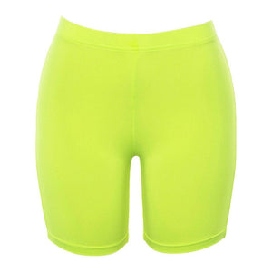 Solid High Waist Exercise Shorts